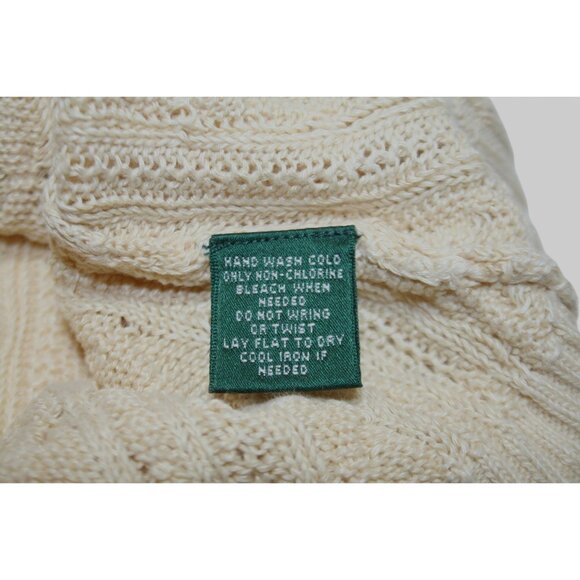 Ralph Lauren Womens XS 100% Linen Cable Knit Sweater Classic Heritage Coastal - Picture 3 of 7
